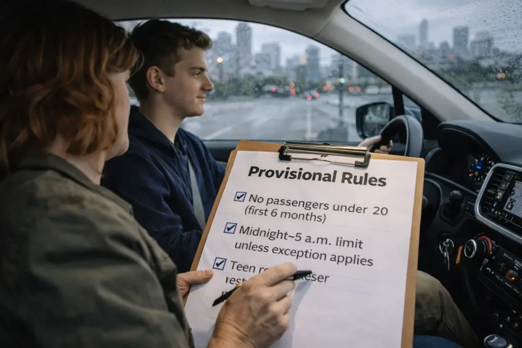 Oregon provisional license restrictions quick rules